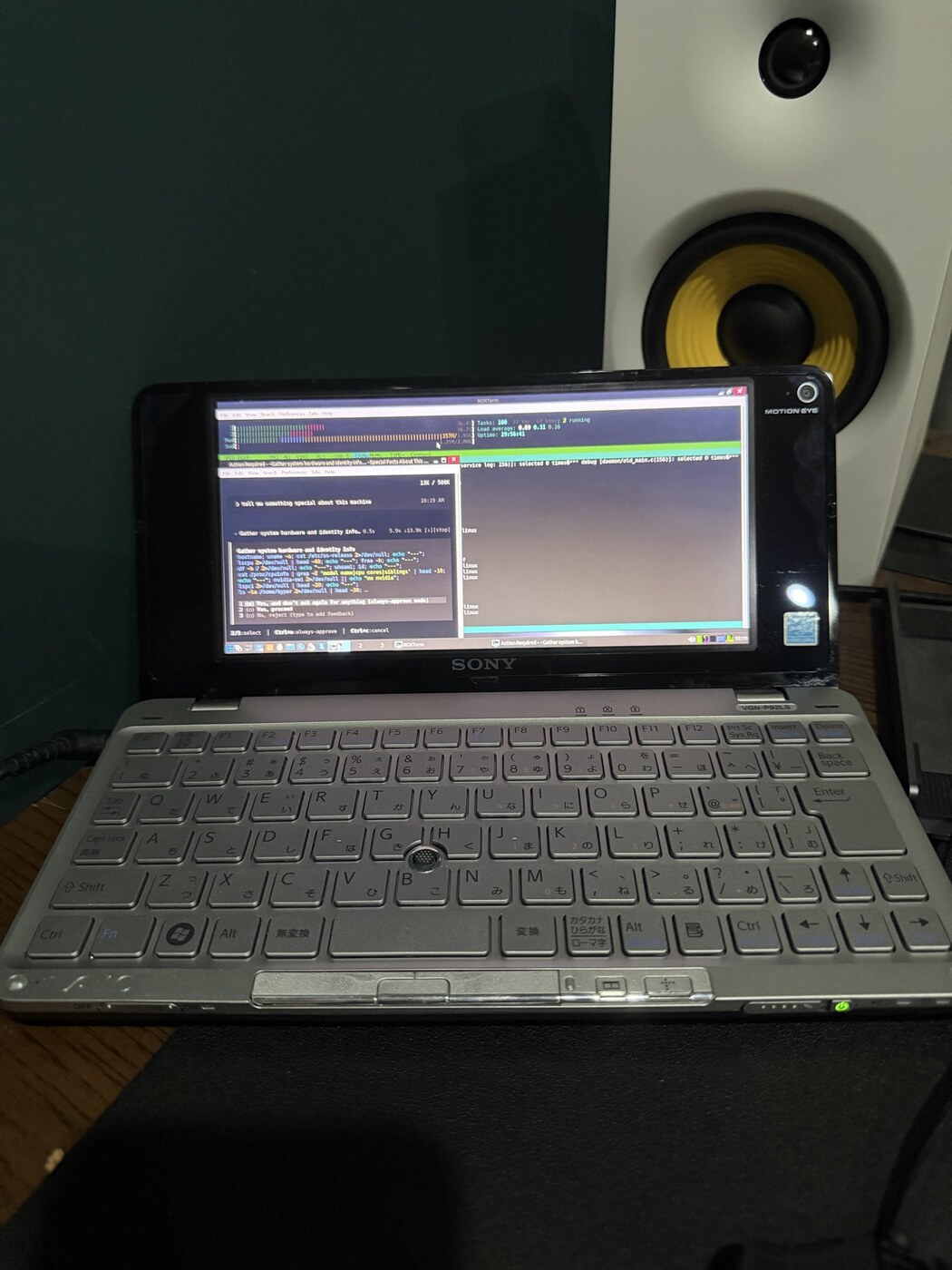 My Sony Vaio P on the desk running Grok